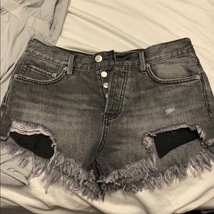 Grey Jean Shorts